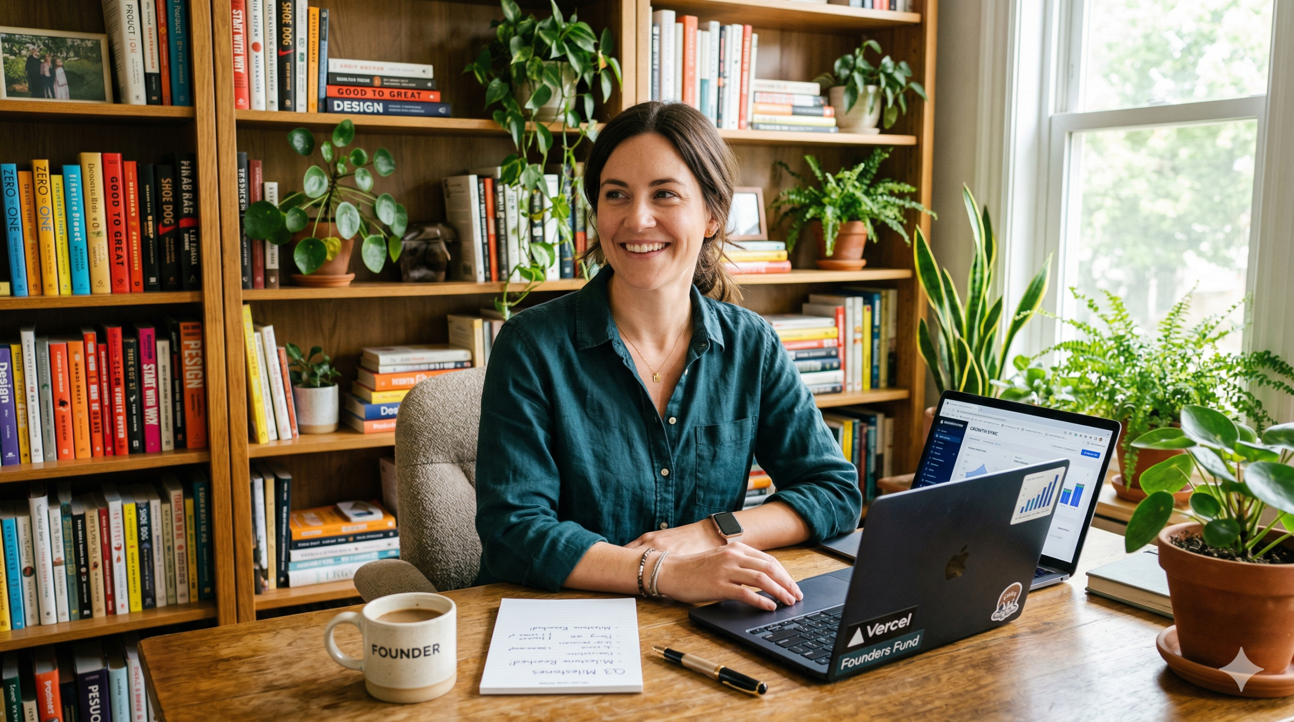 Founder smiling with confidence